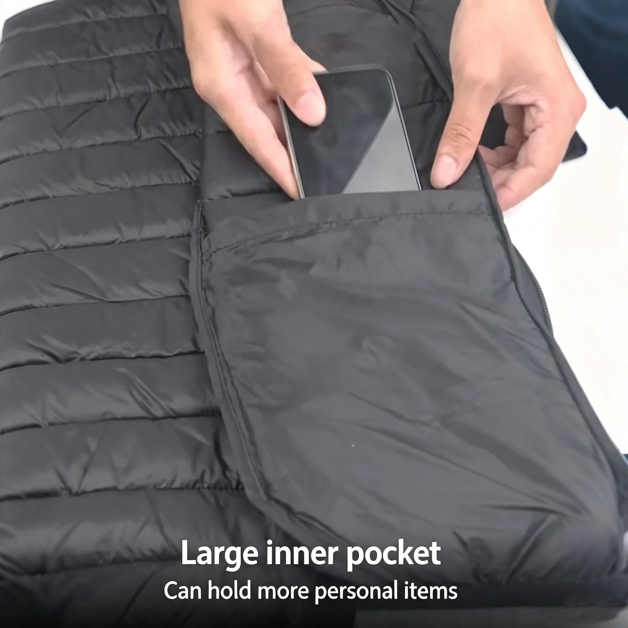 Men Hiking Down Cotton Jacket Hooded Lightweight Parkas Zip Pocket Fashion Outerwear Casual Padded Jacket and Coat Men Winter