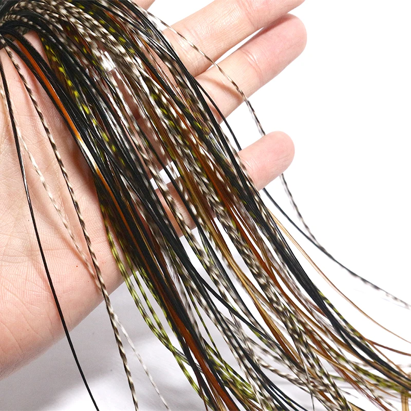 Whiting 20 Feathers Grizzly Natural/Dyed Fly Tying Feathers 9-11 Inches Long 18#20# Midge Rooster Saddle Dry Flies Tying Materia