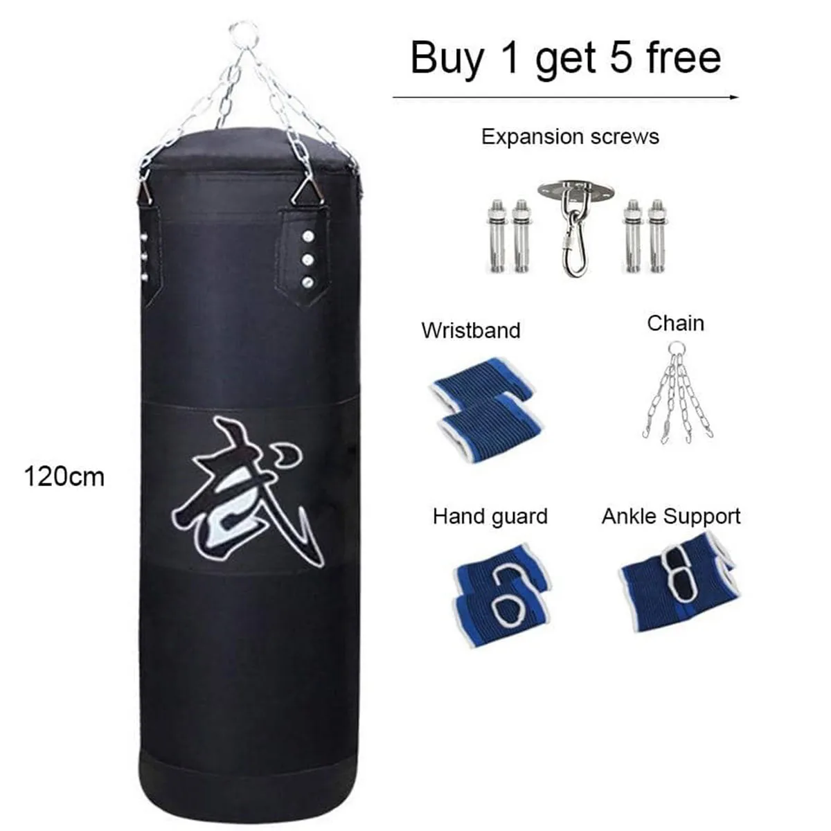 Heavy Punching Bag Set with Ceiling Hook Steel Chain Hanging Heavy Bag for Adults Muay Thai MMA Taekwondo Home Gym Training
