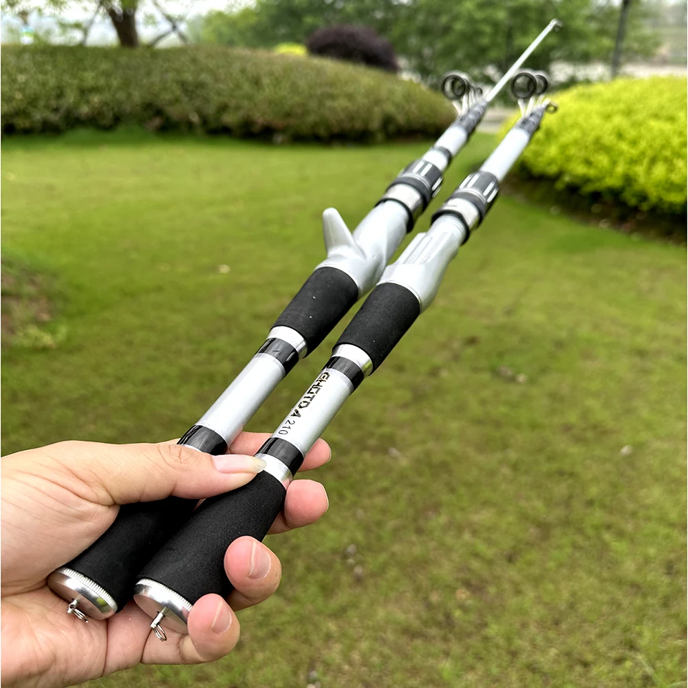 Telescopic Short Lure Fishing Rod 1.5/1.8/2.1/2.4M and Baitcasting Reel 5.2:1 /7.2:1 Combo Portable Travel Fishing Kit for Carp