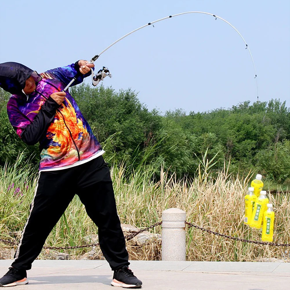 Telescopic Short Lure Fishing Rod 1.5/1.8/2.1/2.4M and Baitcasting Reel 5.2:1 /7.2:1 Combo Portable Travel Fishing Kit for Carp