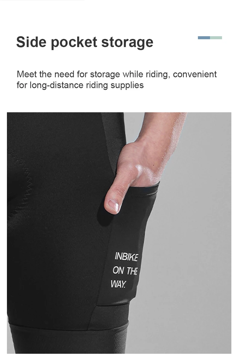 INBIKE Men's Cycling Bib Shorts Solid Color Mountain Bike Shorts High-end Outdoor Breathable Cycling Tights UV Protection
