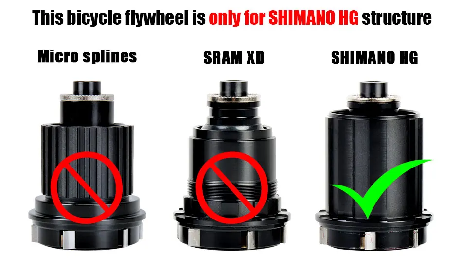 SUNSHINE Ultra Light Mountain Bike Bicycle Cassette Aluminum Alloy Hollow CNC Machining 11/12Speed HG Compatible with SHIMANO