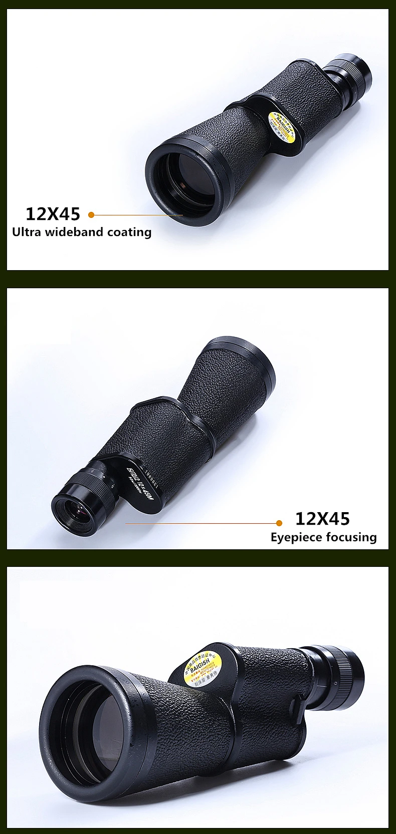 Metal 8X30 10X40 12X45 Military Monocular HD High Quality Portable Mini Telescope Captain Caribbean Pirates Spyglass Binoculars