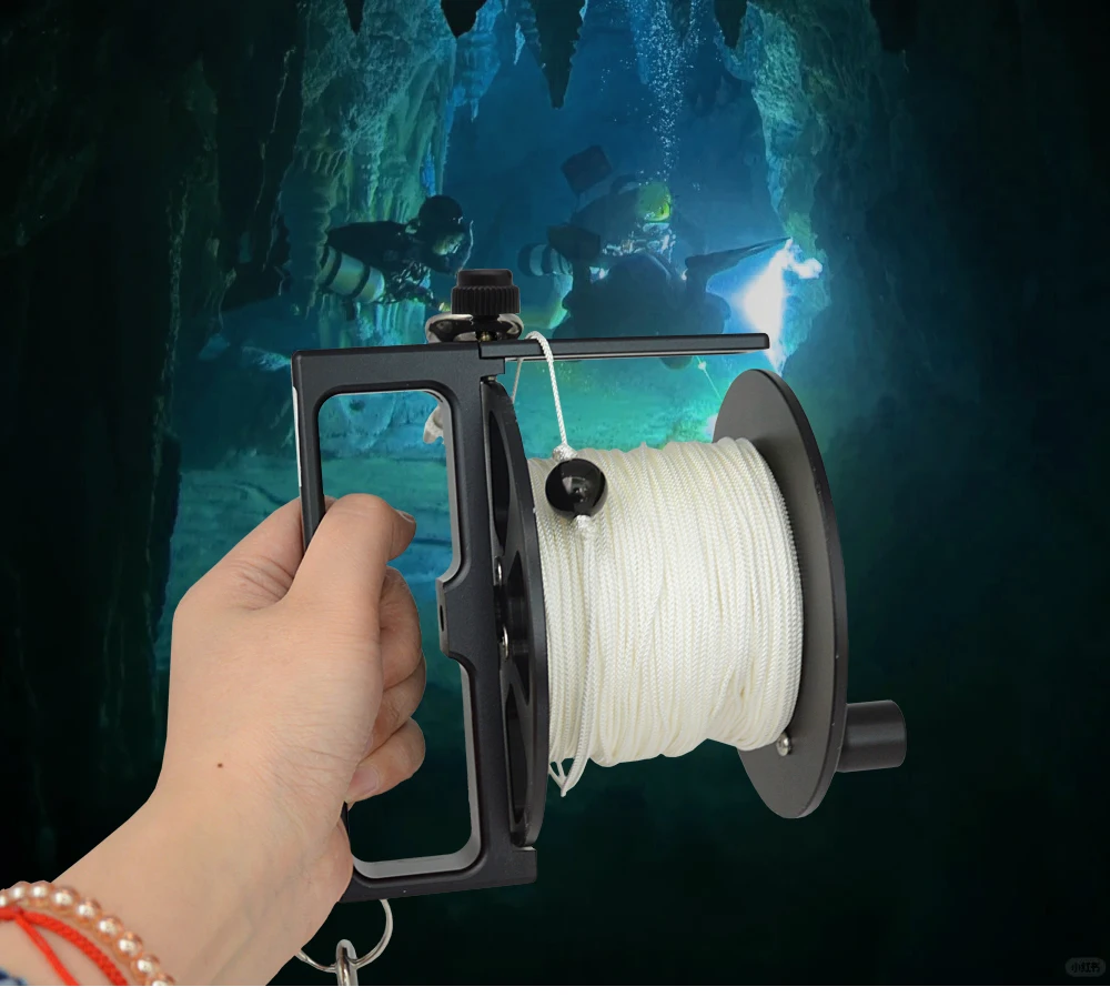 100/120/160M Aluminum Diving Reel Technical Diving Reel Handheld Diving Cave Reel