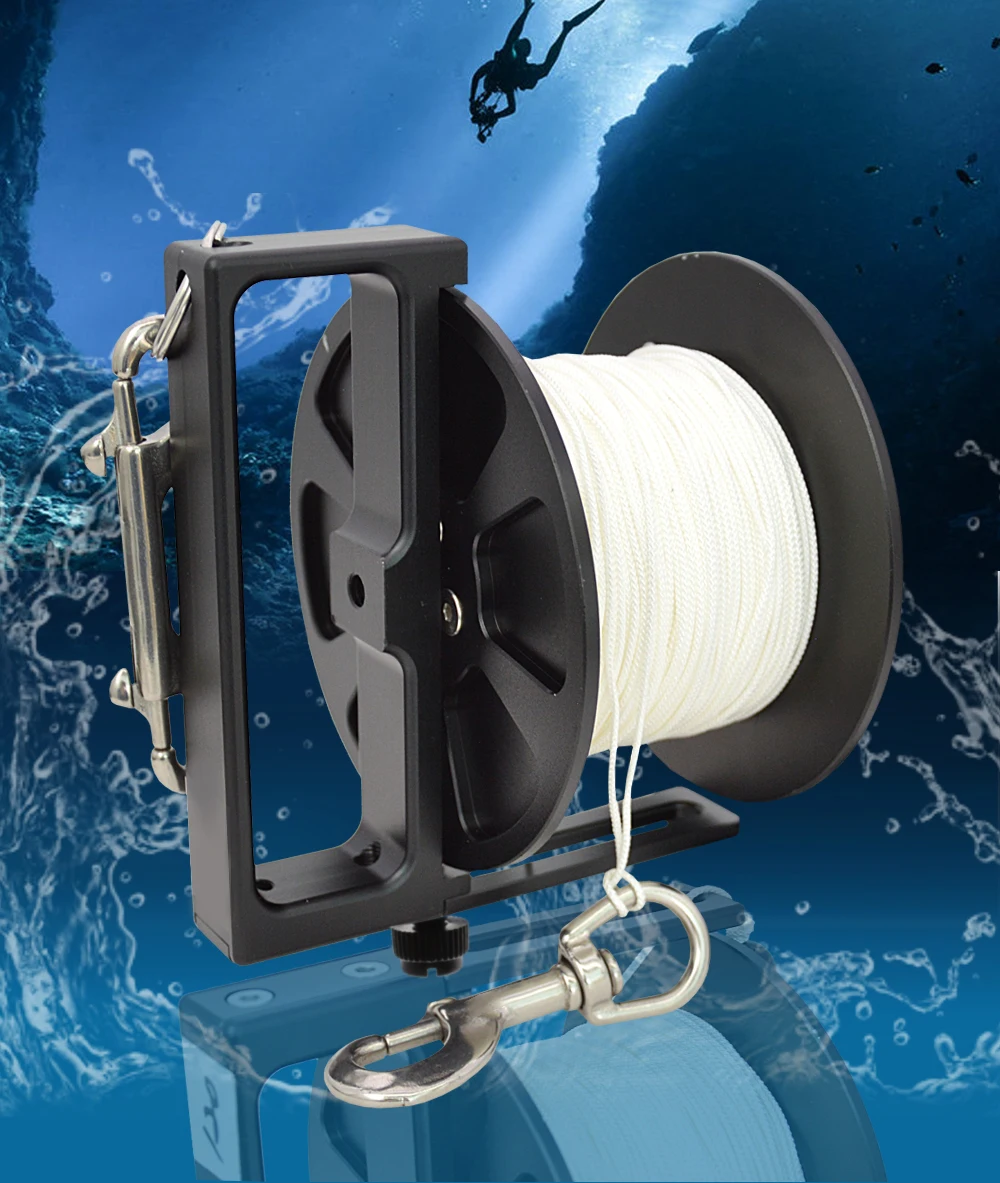 100/120/160M Aluminum Diving Reel Technical Diving Reel Handheld Diving Cave Reel