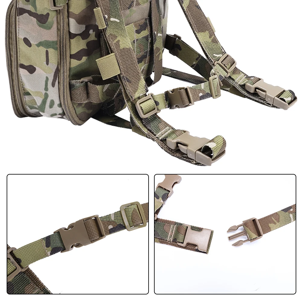 Tactical Flatpack MOLLE Backpack Expandable Bag DIY Hook&Loop Knapsack Integrate with Hunting Vest Plate Carrier Micro Chest Rig