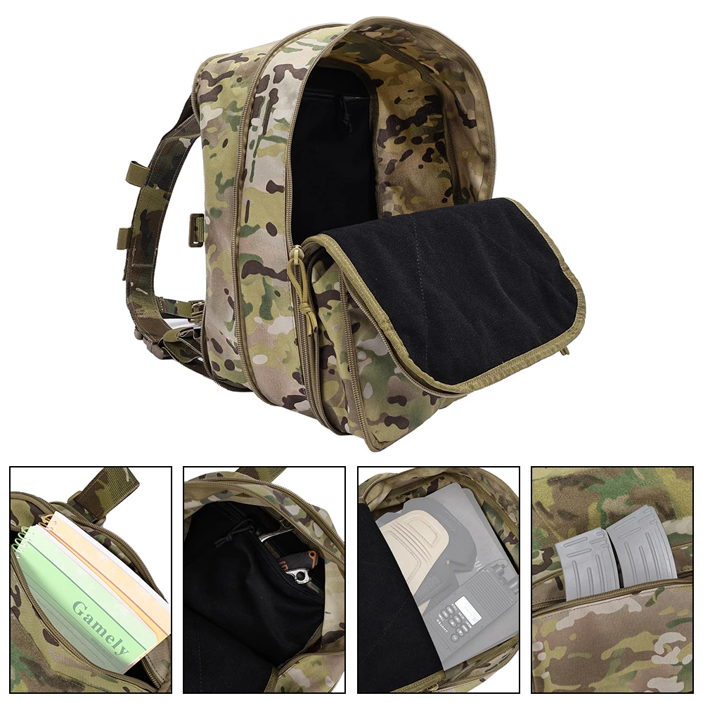 Tactical Flatpack MOLLE Backpack Expandable Bag DIY Hook&Loop Knapsack Integrate with Hunting Vest Plate Carrier Micro Chest Rig