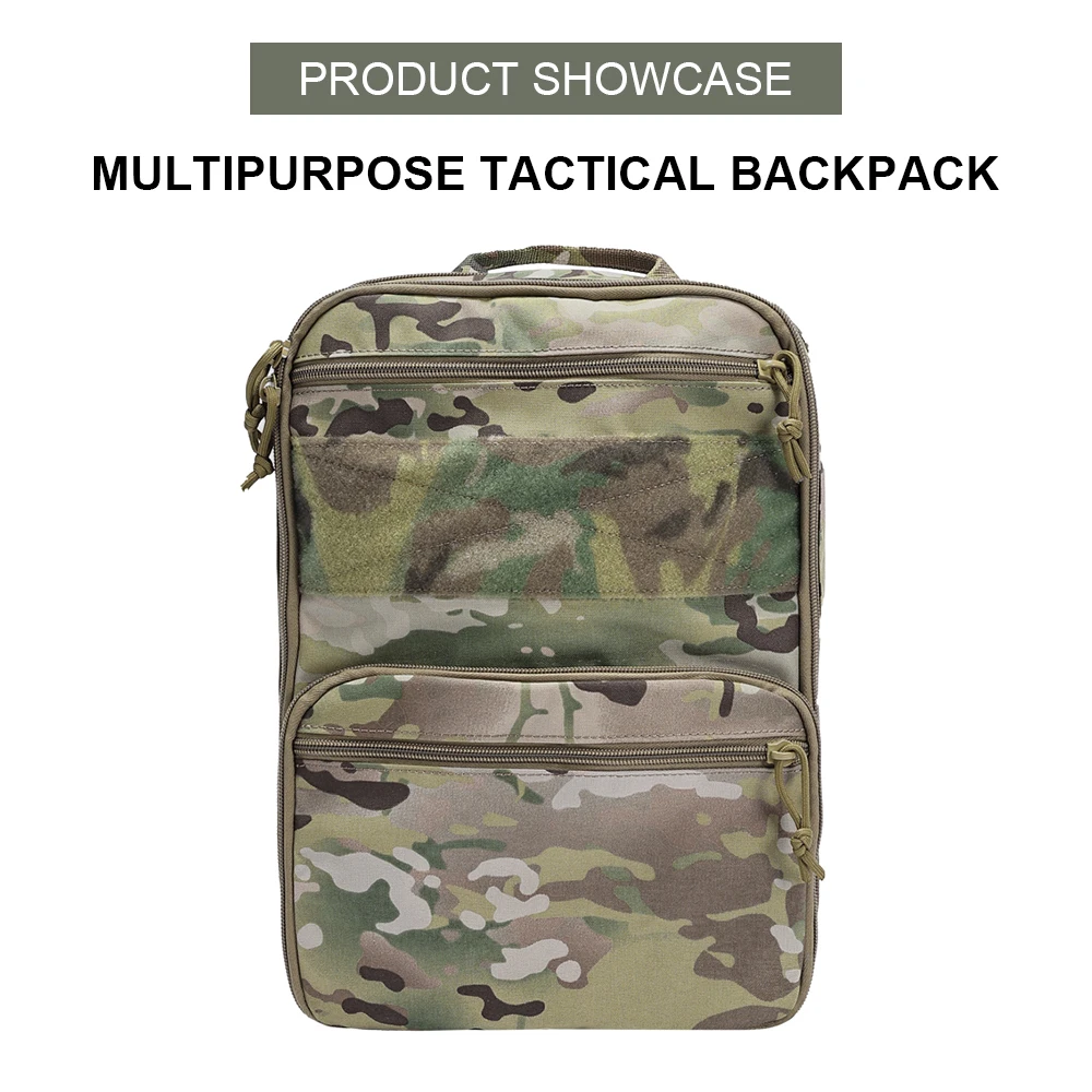 Tactical Flatpack MOLLE Backpack Expandable Bag DIY Hook&Loop Knapsack Integrate with Hunting Vest Plate Carrier Micro Chest Rig