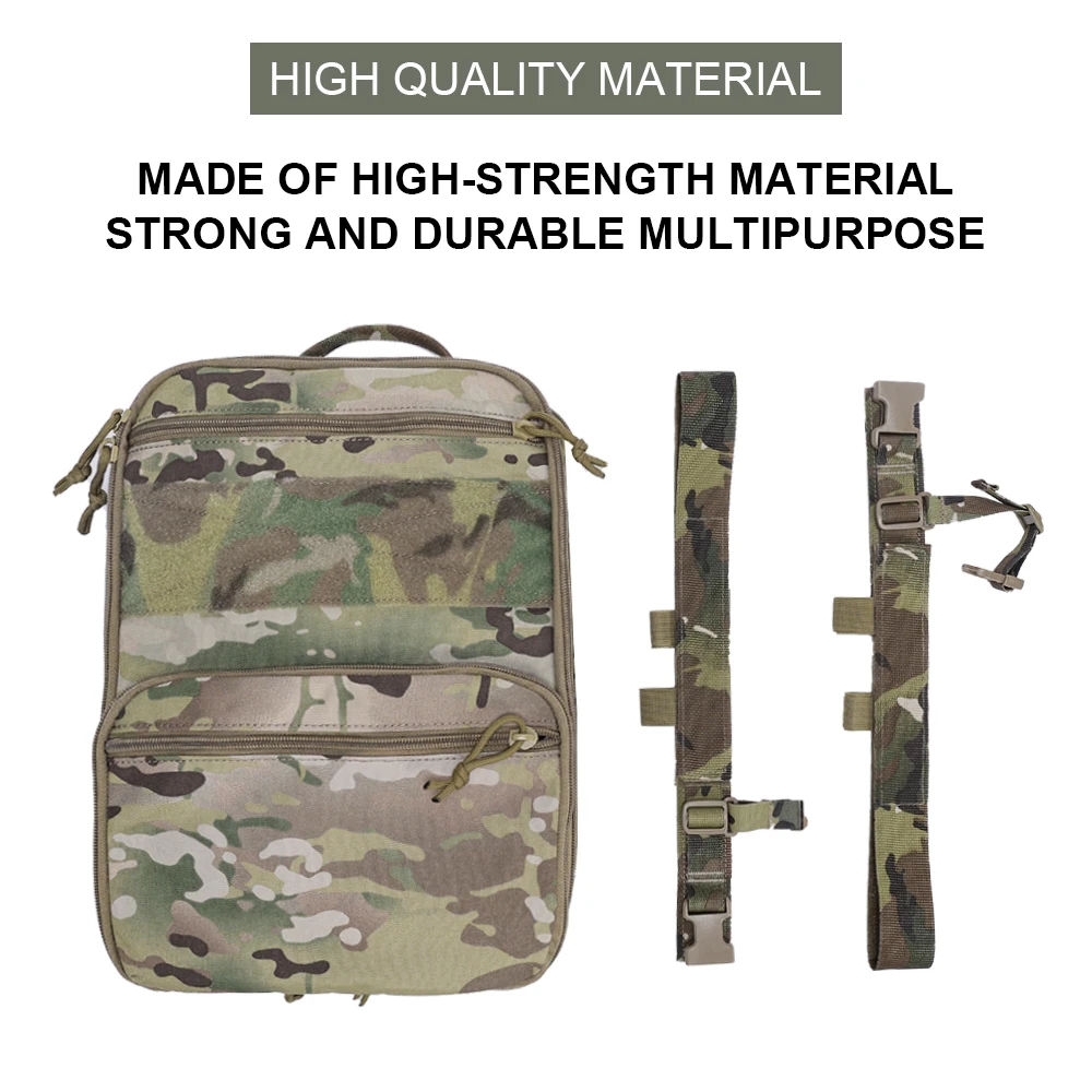 Tactical Flatpack MOLLE Backpack Expandable Bag DIY Hook&Loop Knapsack Integrate with Hunting Vest Plate Carrier Micro Chest Rig