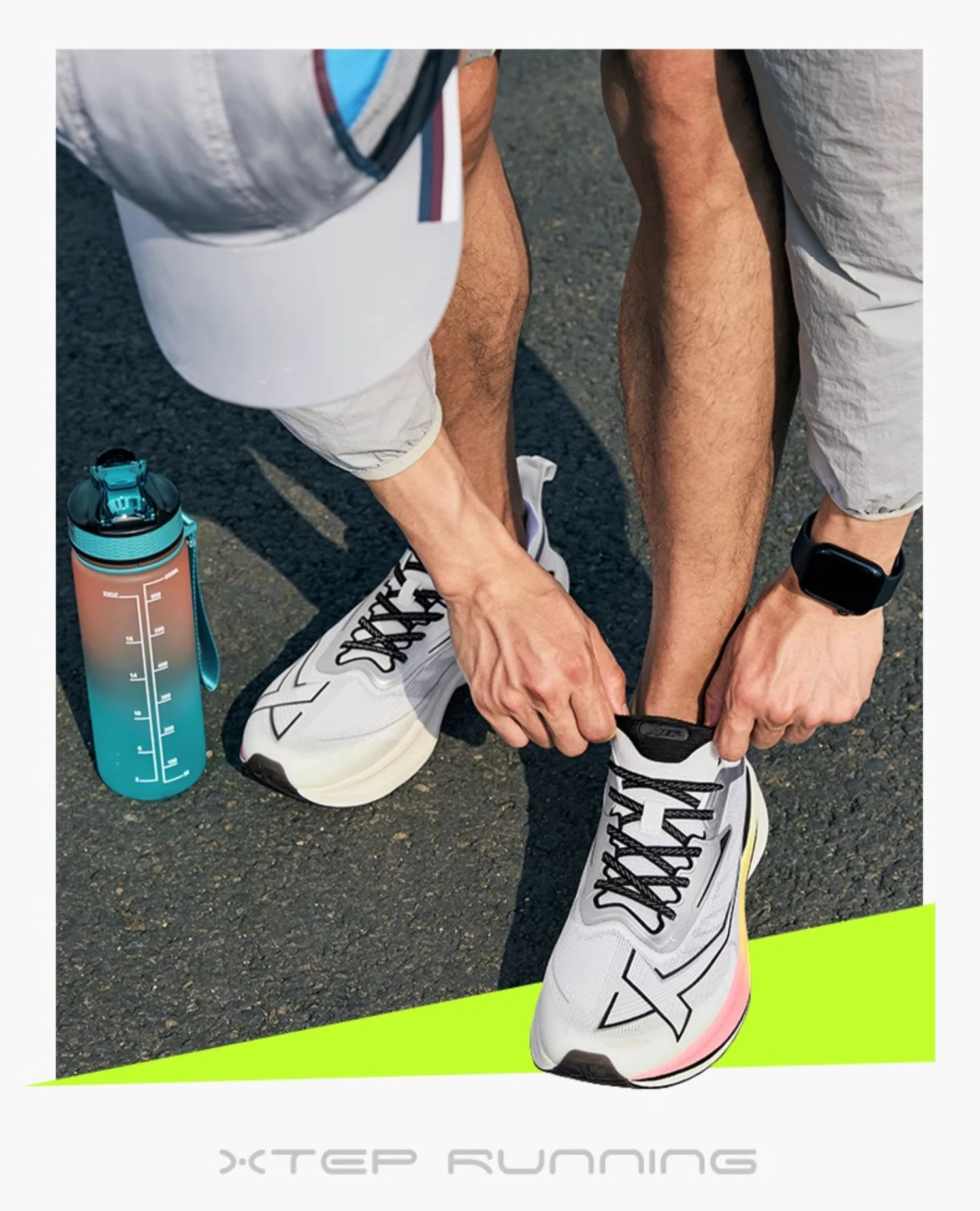 Xtep 2000KM 2.0 Running Shoes Men Summer Professional TPU Shock Absorption Sneakers 876219110043(suggest half size down)