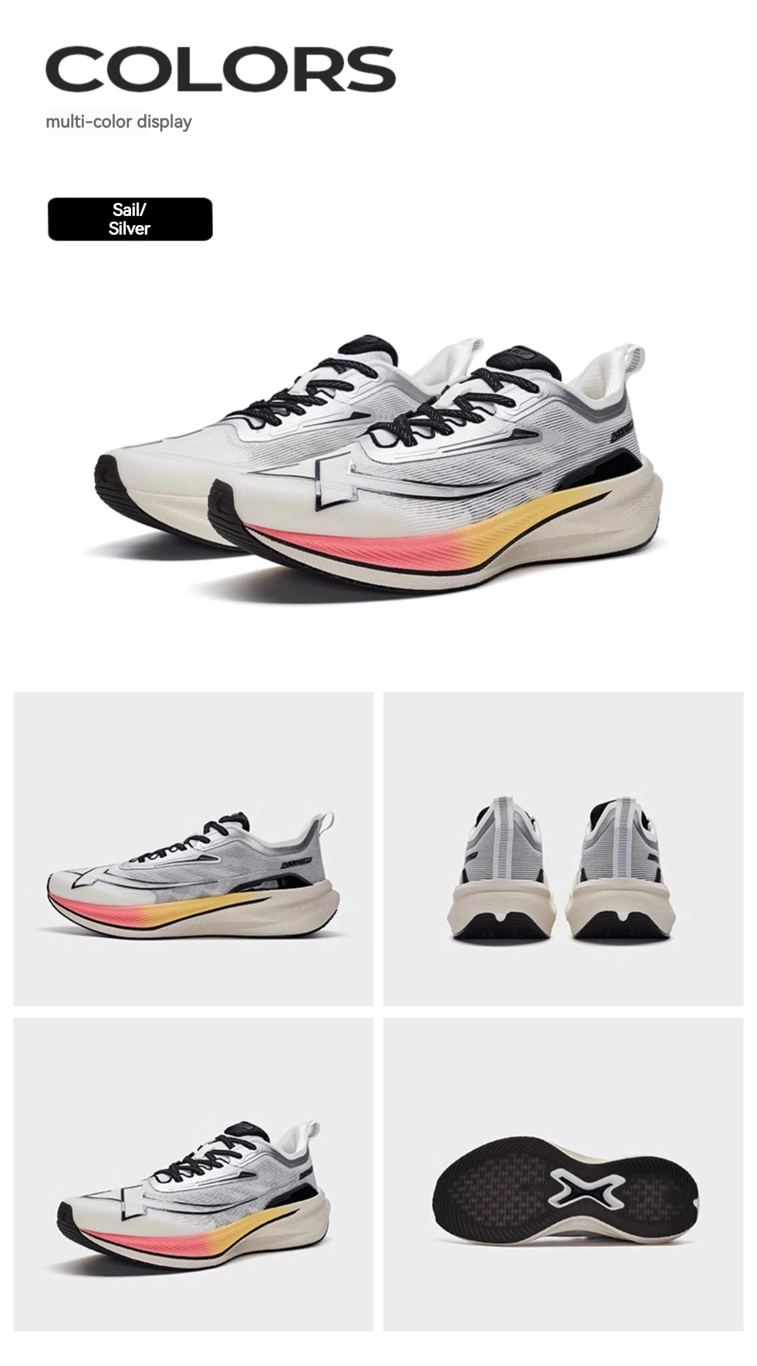 Xtep 2000KM 2.0 Running Shoes Men Summer Professional TPU Shock Absorption Sneakers 876219110043(suggest half size down)