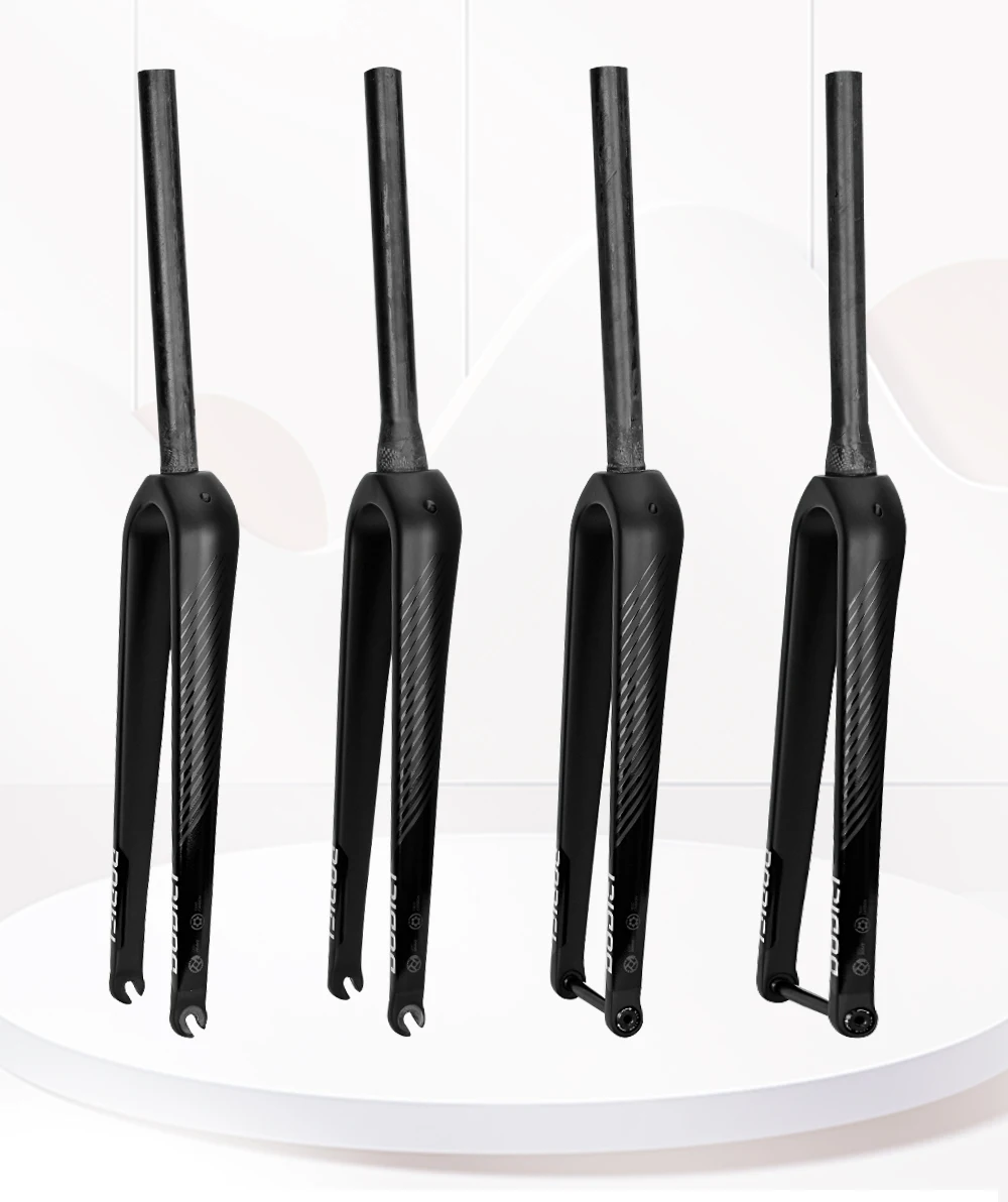 DODICI-Carbon Fiber Road Bike Straight Gravel Fork, Carbon Fiber, Barrel Shaft, Quick Release, 700C * 55C
