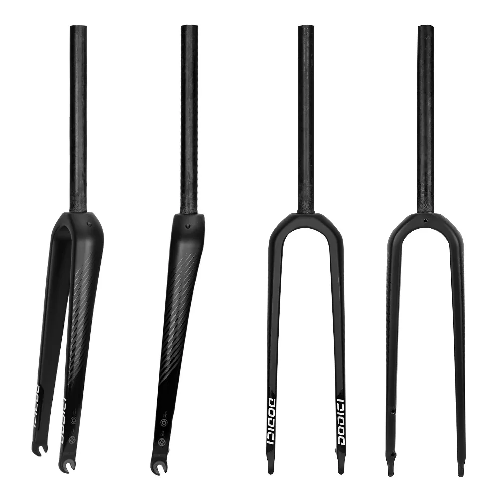 DODICI-Carbon Fiber Road Bike Straight Gravel Fork, Carbon Fiber, Barrel Shaft, Quick Release, 700C * 55C