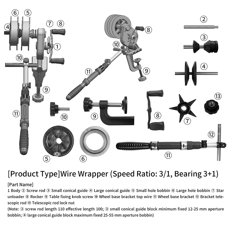 Portable Fishing Line Reel Bidirectioanl Winding Spooler Winder Universal Fishing Line Winder