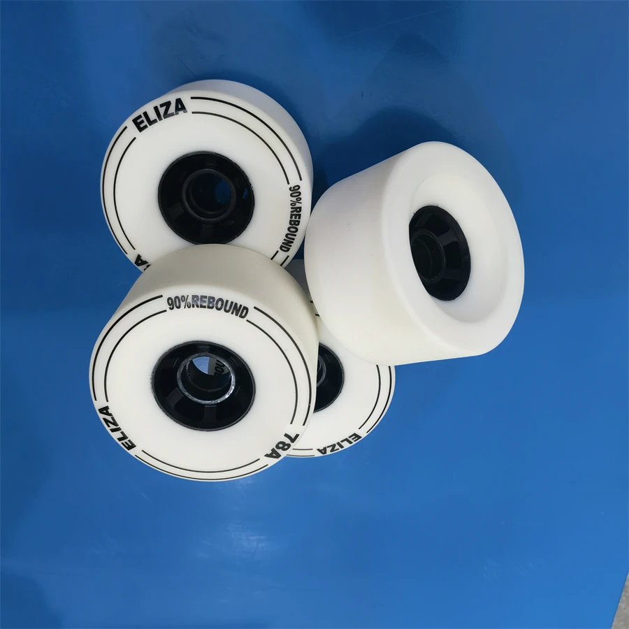 ELIZA Longboard Skateboard Wheels 100*56mm SHR78A, 90% Rebound Electric Longboard Wheel Stoned Surface Black Yellow and White