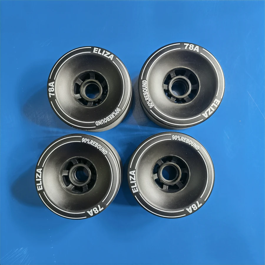 ELIZA Longboard Skateboard Wheels 100*56mm SHR78A, 90% Rebound Electric Longboard Wheel Stoned Surface Black Yellow and White