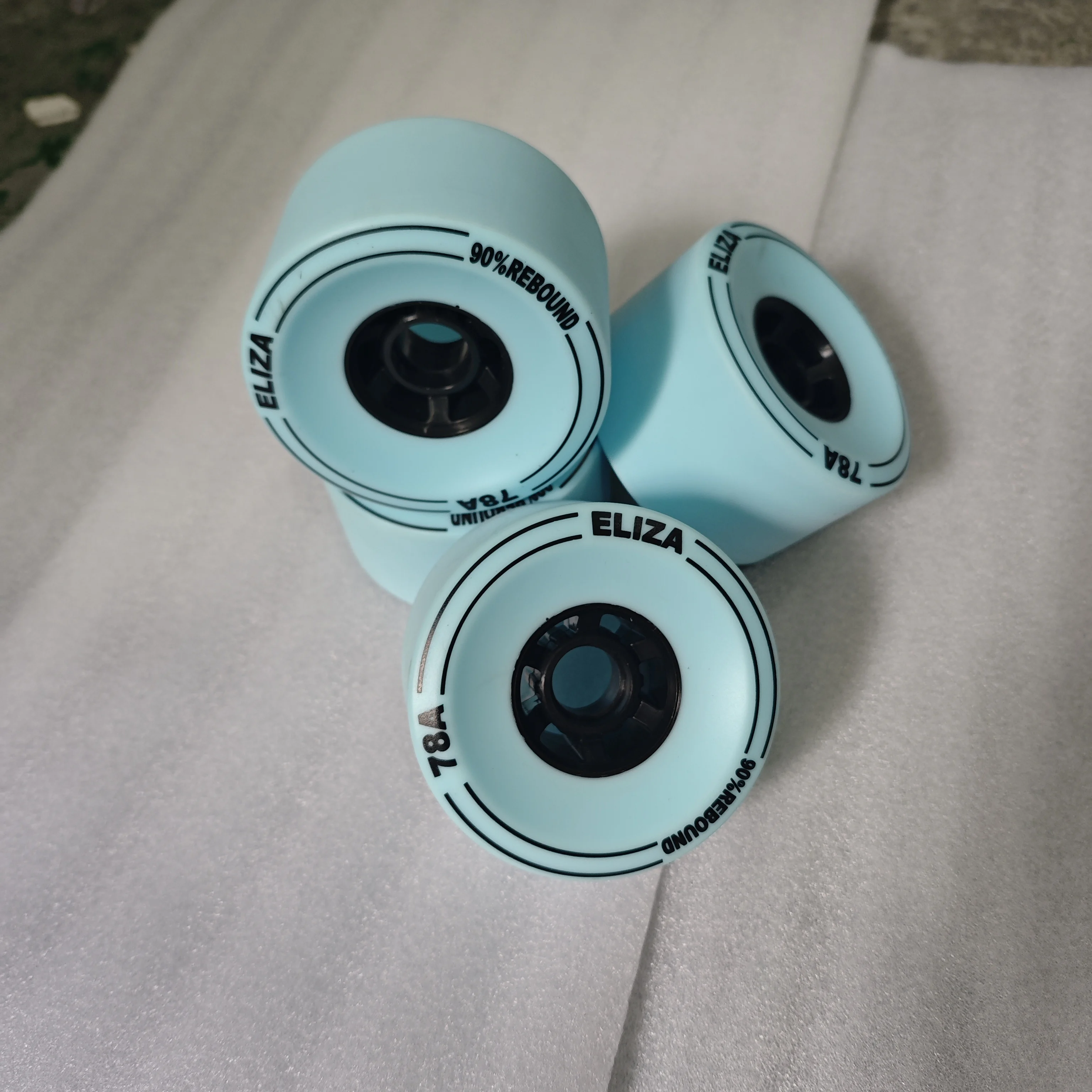 ELIZA Longboard Skateboard Wheels 100*56mm SHR78A, 90% Rebound Electric Longboard Wheel Stoned Surface Black Yellow and White