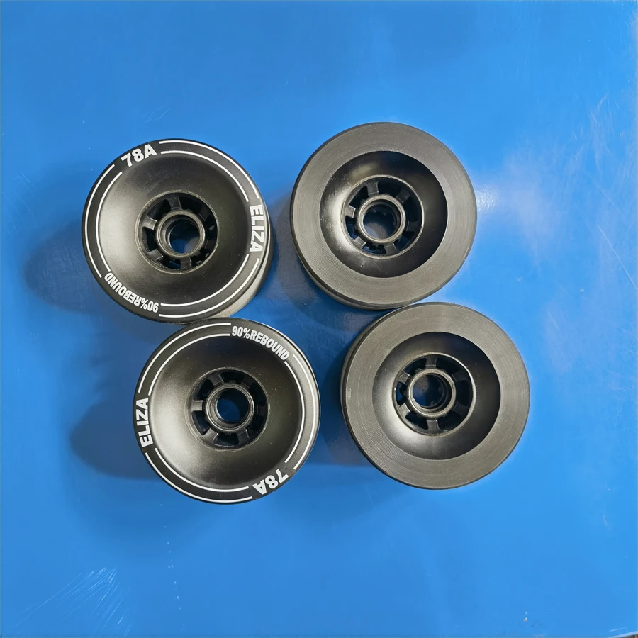 ELIZA Longboard Skateboard Wheels 100*56mm SHR78A, 90% Rebound Electric Longboard Wheel Stoned Surface Black Yellow and White