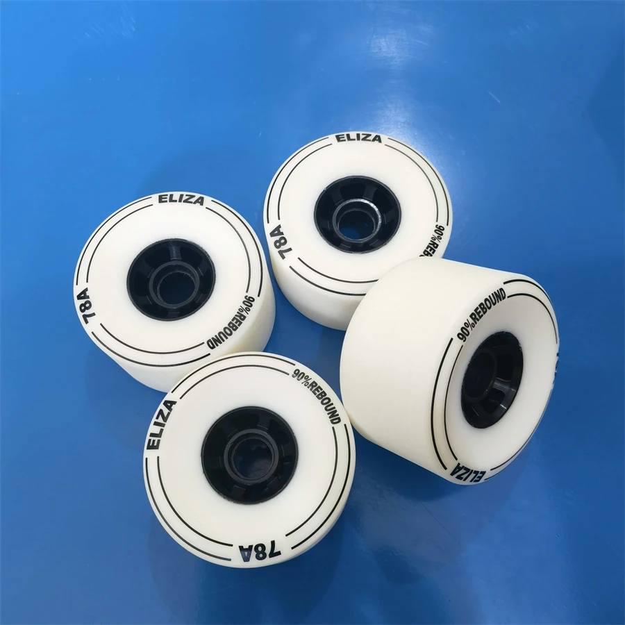 ELIZA Longboard Skateboard Wheels 100*56mm SHR78A, 90% Rebound Electric Longboard Wheel Stoned Surface Black Yellow and White