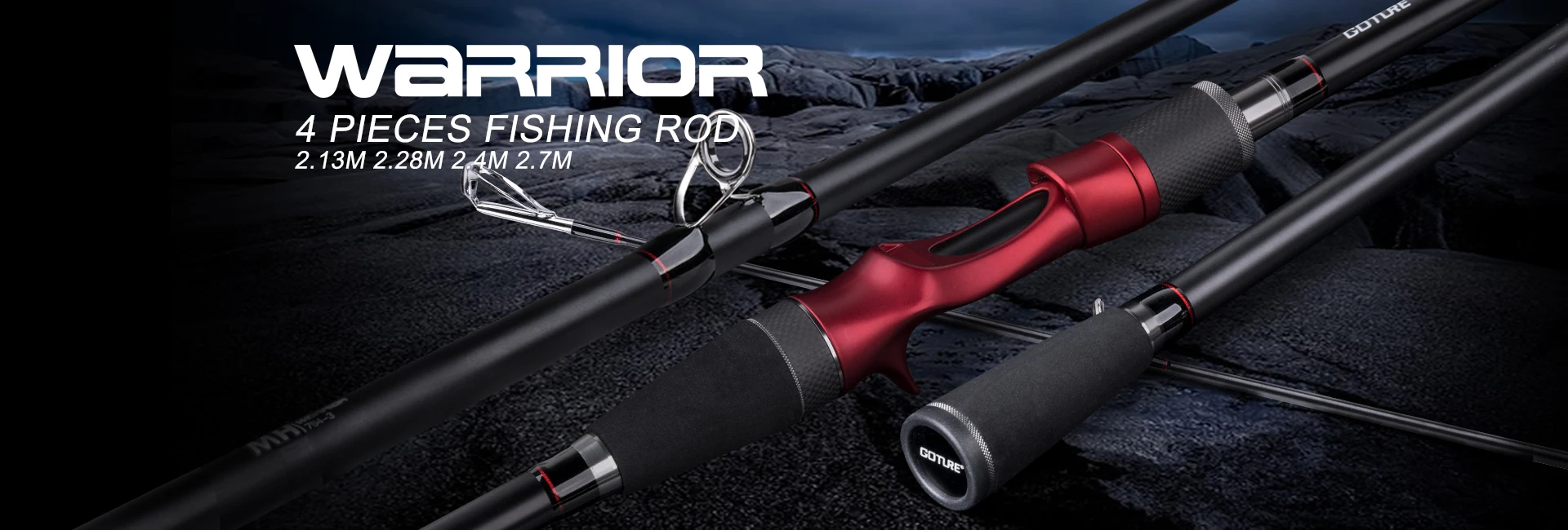 Goture Xceed 4 Setions Travel Fishing Rod With Fuji Guide Ring Carbon Fiber 1.98-3.6M Spinning Casting Lure Rod For Carp Fishing