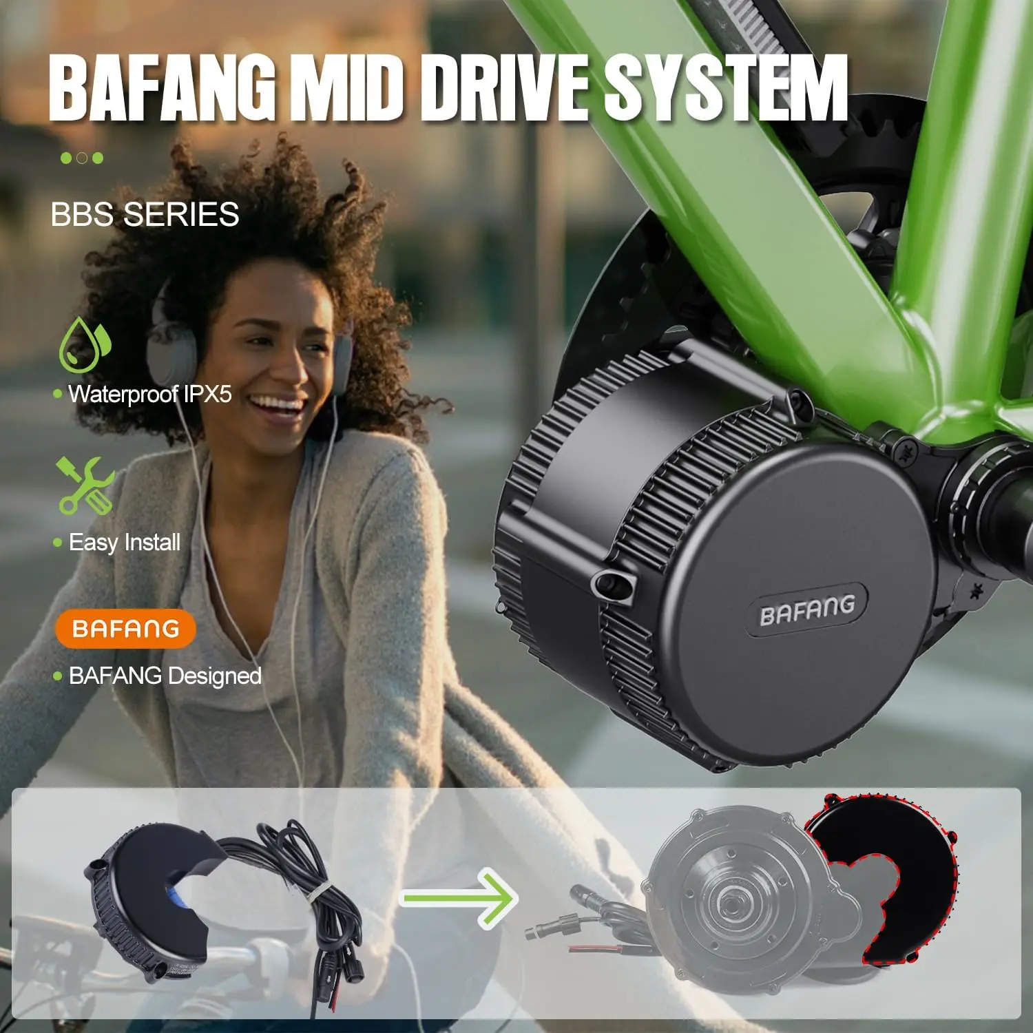 BAFANG BBS0102B 36V250W 36V/48v 500W BBSHD 48V/52V 1000W Controllers for Mid Drive UART Engine Kits