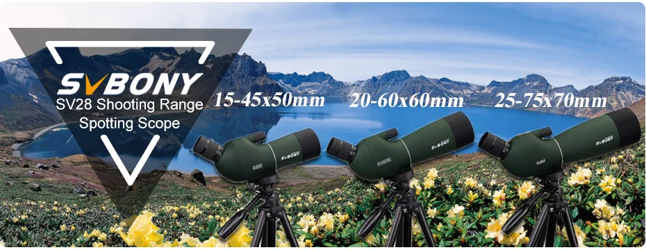 SVBONY 50/60/70/80 Spotting Scope Zoom Telescope Powerful Waterproof Long Range PORRO Prism for Shooting Camping equipment