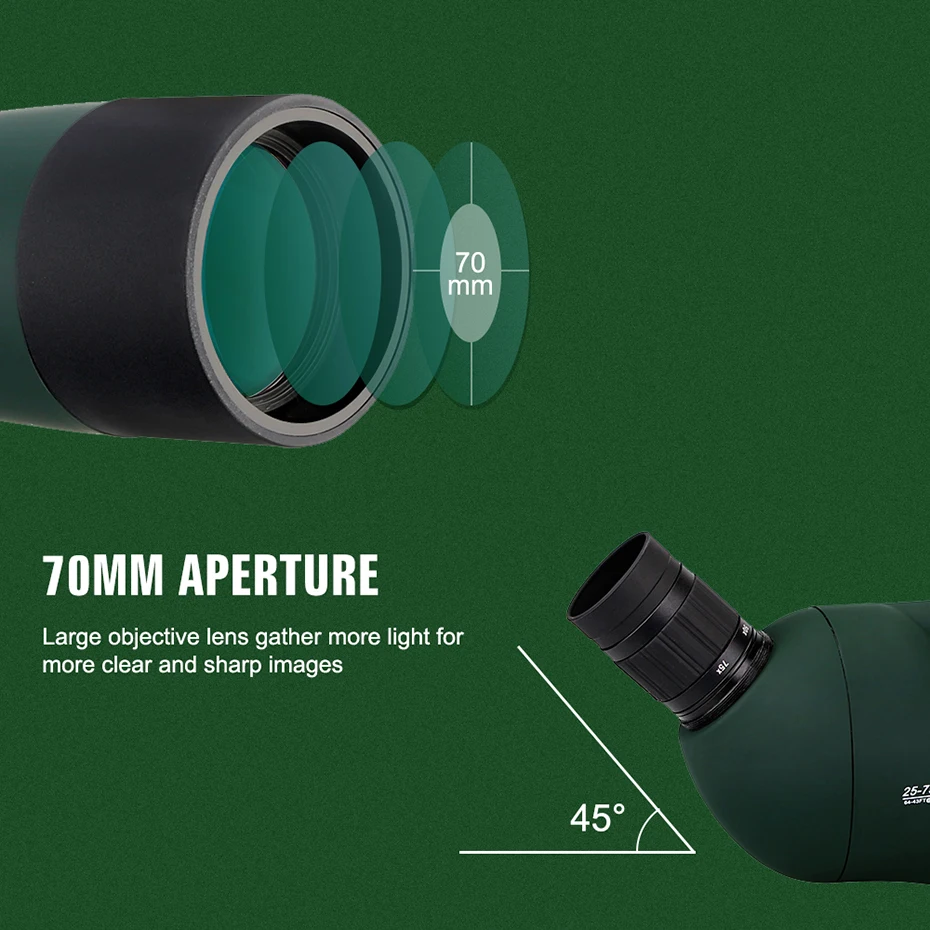 SVBONY 50/60/70/80 Spotting Scope Zoom Telescope Powerful Waterproof Long Range PORRO Prism for Shooting Camping equipment