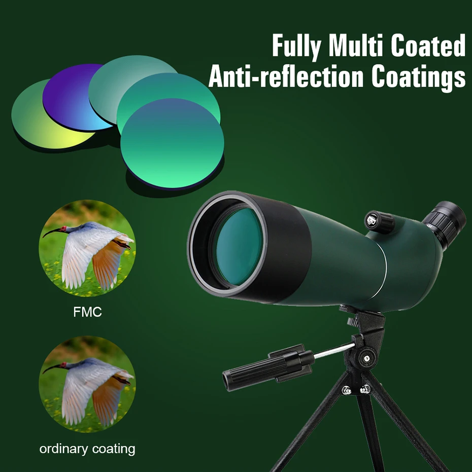 SVBONY 50/60/70/80 Spotting Scope Zoom Telescope Powerful Waterproof Long Range PORRO Prism for Shooting Camping equipment