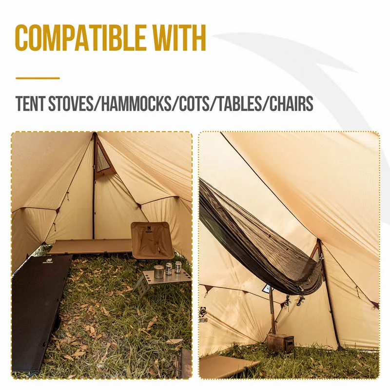 OneTigris ROCDOMUS Hammock Awning & Hot Tent Wood Burning Stove Compatible Waterproof Outdoor Tarp Canopy/Rain Fly Camping Cover