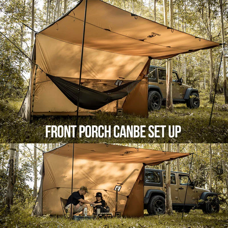 OneTigris ROCDOMUS Hammock Awning & Hot Tent Wood Burning Stove Compatible Waterproof Outdoor Tarp Canopy/Rain Fly Camping Cover