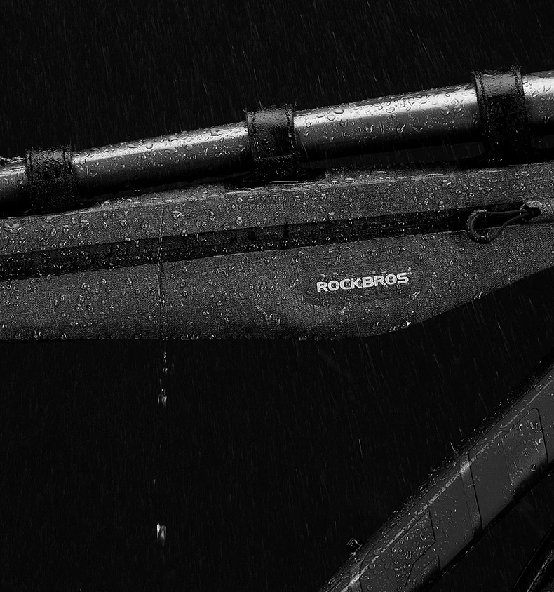 ROCKBROS 1.5L Full Waterproof Bike Bag Front Tube Triangle Lengthed Double Zipper Scratch-resistant Bicycle Bag Bike Accessories