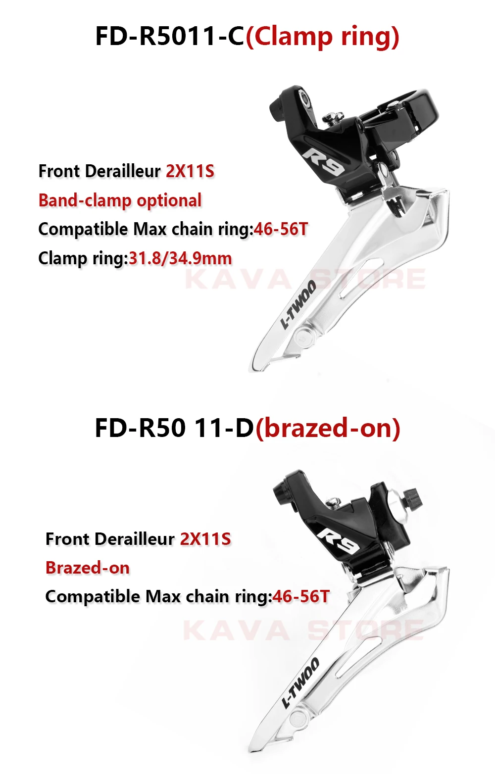 LTWOO R9 2x11 Speed Road Bike Derailleurs 22S FD + RD + X11 Chain + SUNSHINE Cassettes 11V Groupset with for R7000 R5800