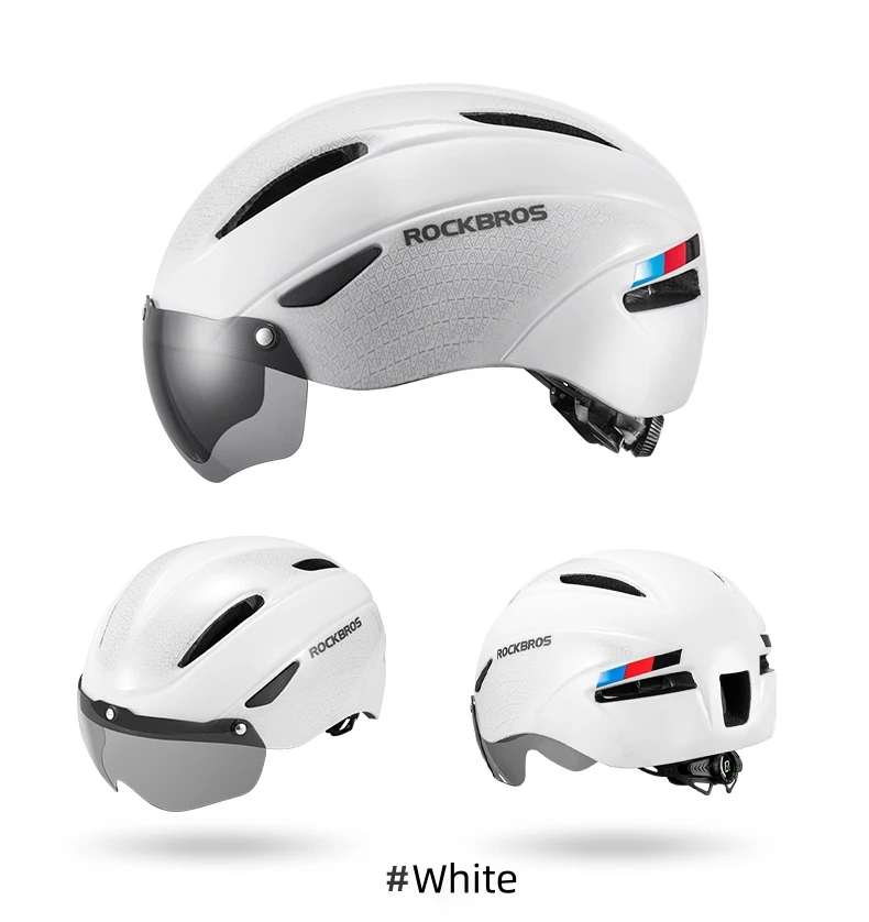 ROCKBROS Bike Goggle Helmet Men EPS Integrally-molded Breathable Cycling Visor Lens Helmets MTB Road Safe Bike Helmet