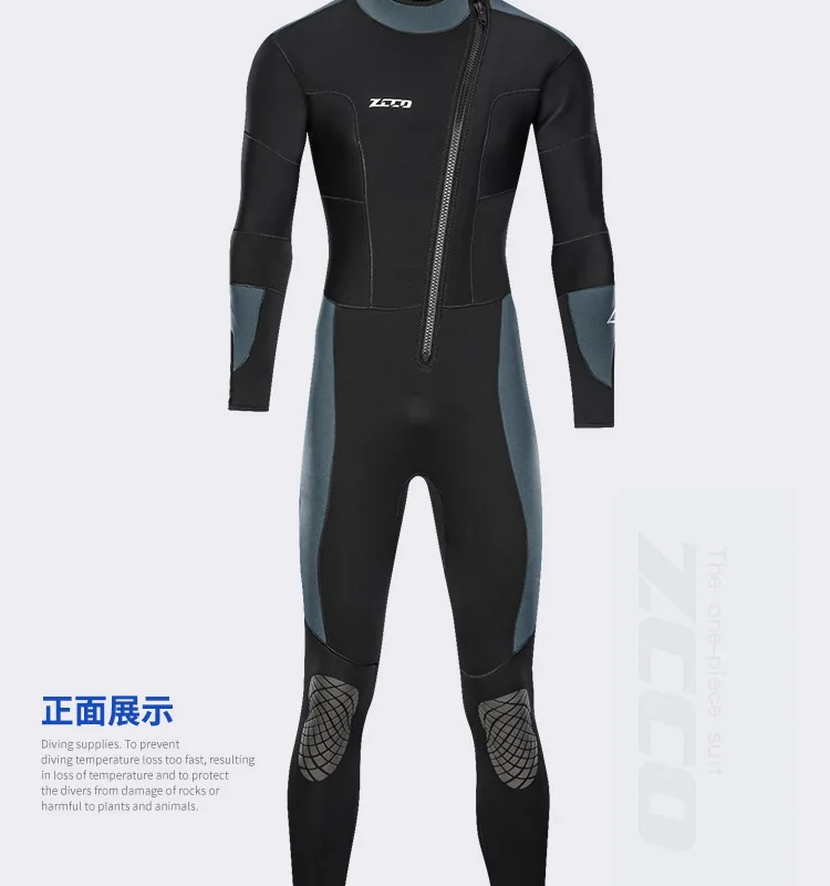 5mm Men's Long Wetsuit Neoprene Material Warm Fleece Lining Outdoor Swimming Kayaking Surfing Drifting Wetsuit XS-4XL
