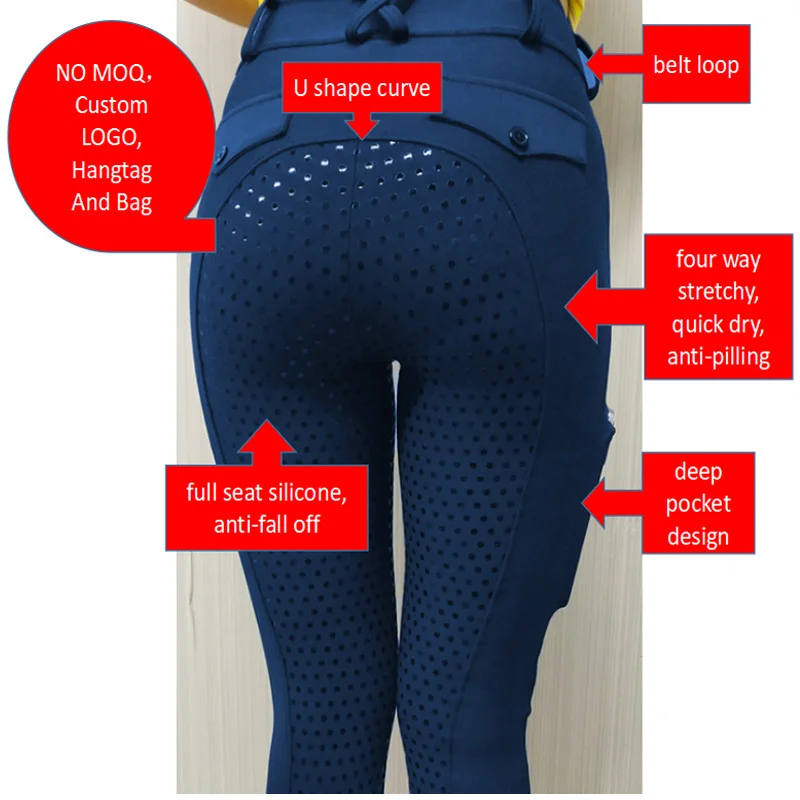 MXLLINA Western Full Seat Grip Woman Riding Tights Silicone Horseback Leggings Equestrian Riding Pants Breeches Clothes