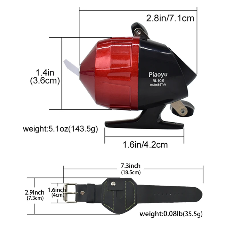 Piaoyu BL10S Portable Fishing Wheel Outdoor Hunting Slingshot Spincast Fishing Reel Closed Shooting Reel Fishing Accessories