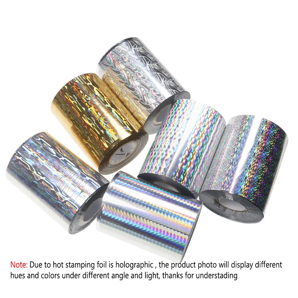 Bimoo 120m/ Roll 8cm Wide Holographic Hot Stamping Foil For Fishing Lure Jig Baits Spoon Heat Transfer Print Film Paper Acessory