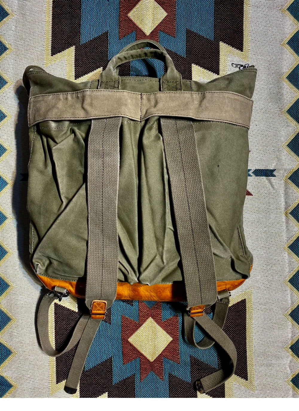 Travel Commuter Oil Wax Canvas Pilot Handbag Backpack Men Women Outdoor Trekking Hiking Climbing Camping Riding Rackpack