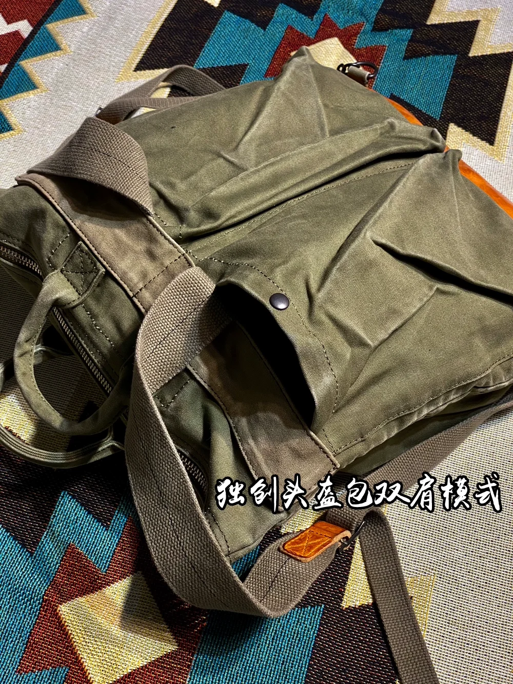 Travel Commuter Oil Wax Canvas Pilot Handbag Backpack Men Women Outdoor Trekking Hiking Climbing Camping Riding Rackpack
