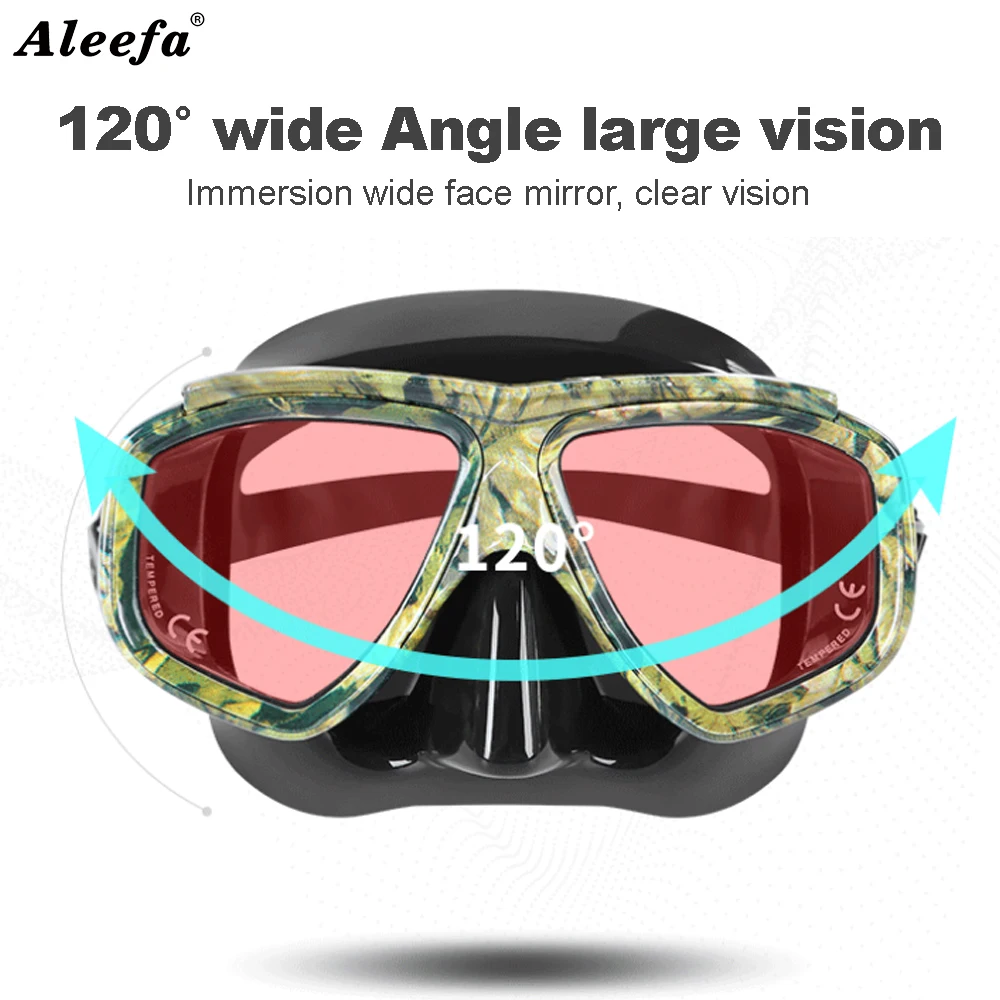 Adult Prescription Scuba Diving Mask Myopia with Tempered Glass Antifog Spray, Silicone Skirt, Clear Black