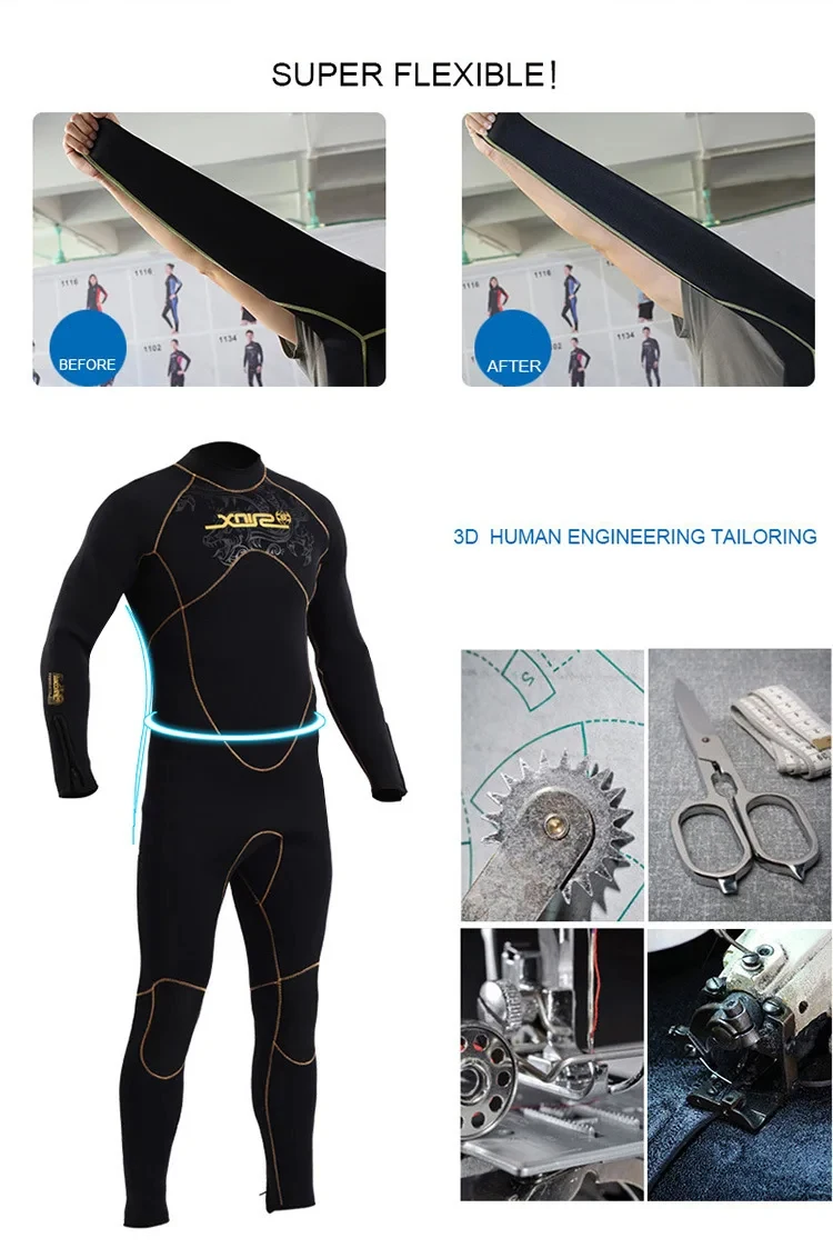 5mm Men's Wetsuit Thicken Long Sleeve Diving Clothing Sub Fishing Neoprene Surf Snorkeling Swimwear Sailing Suit Beach Equipment