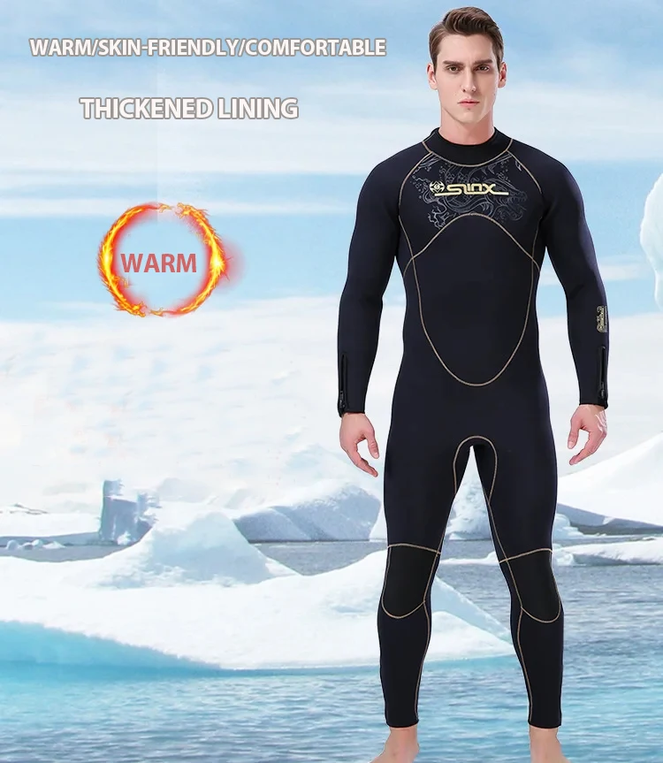 5mm Men's Wetsuit Thicken Long Sleeve Diving Clothing Sub Fishing Neoprene Surf Snorkeling Swimwear Sailing Suit Beach Equipment