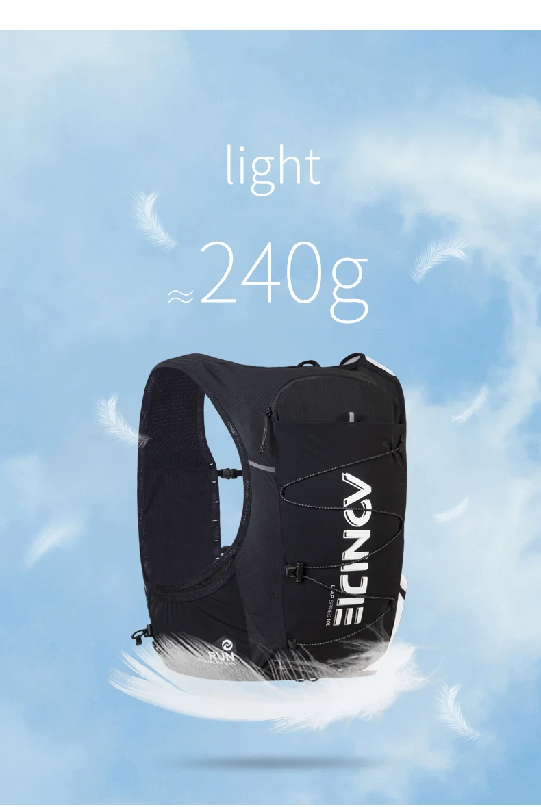 AONIJIE C9116 Unisex 10L Sports Running Backpack Lightweight Off-Road Hydration Pack Vest Hiking Rucksack