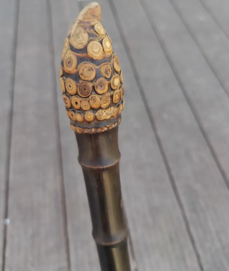 Exclusive Sales of Heartful Selected Natrual Purple Bamboo Walking Sticks Monk Staff Woodworking Craft