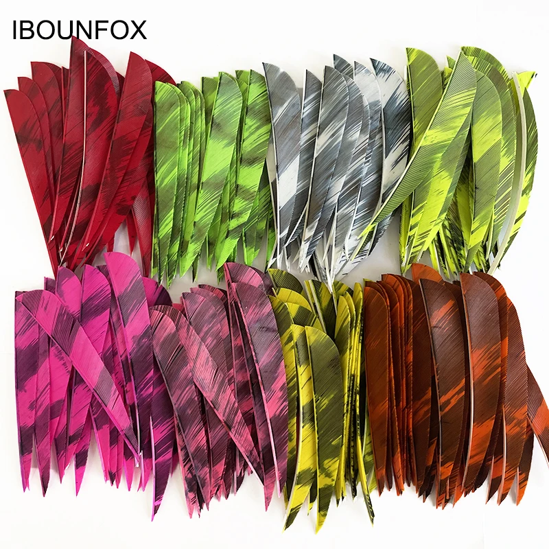 50 Pcs 4" Parabolic Camo Arrow Feathers Fletching Right Wing Archery Fletches 4 Inch For Hunting Bow Accessories