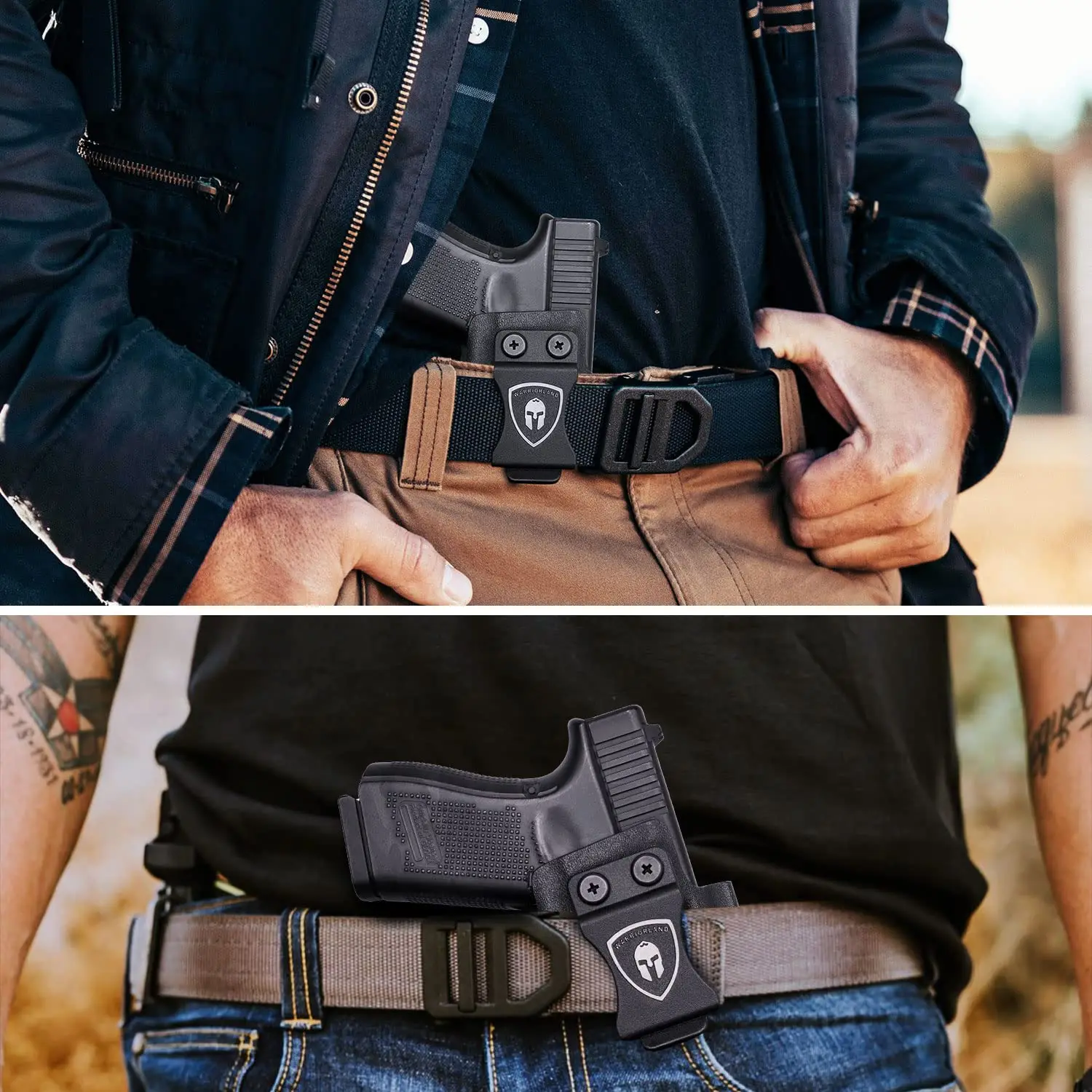 For Glock 17/19+TLR 7/ TLR7A,IWB Kydex Only Holster Optic Cut Fit: G17/19/44/45 (GEN 1-5)&G23/32 (Gen 3-4) TLR-7/TLR-7A Pistol