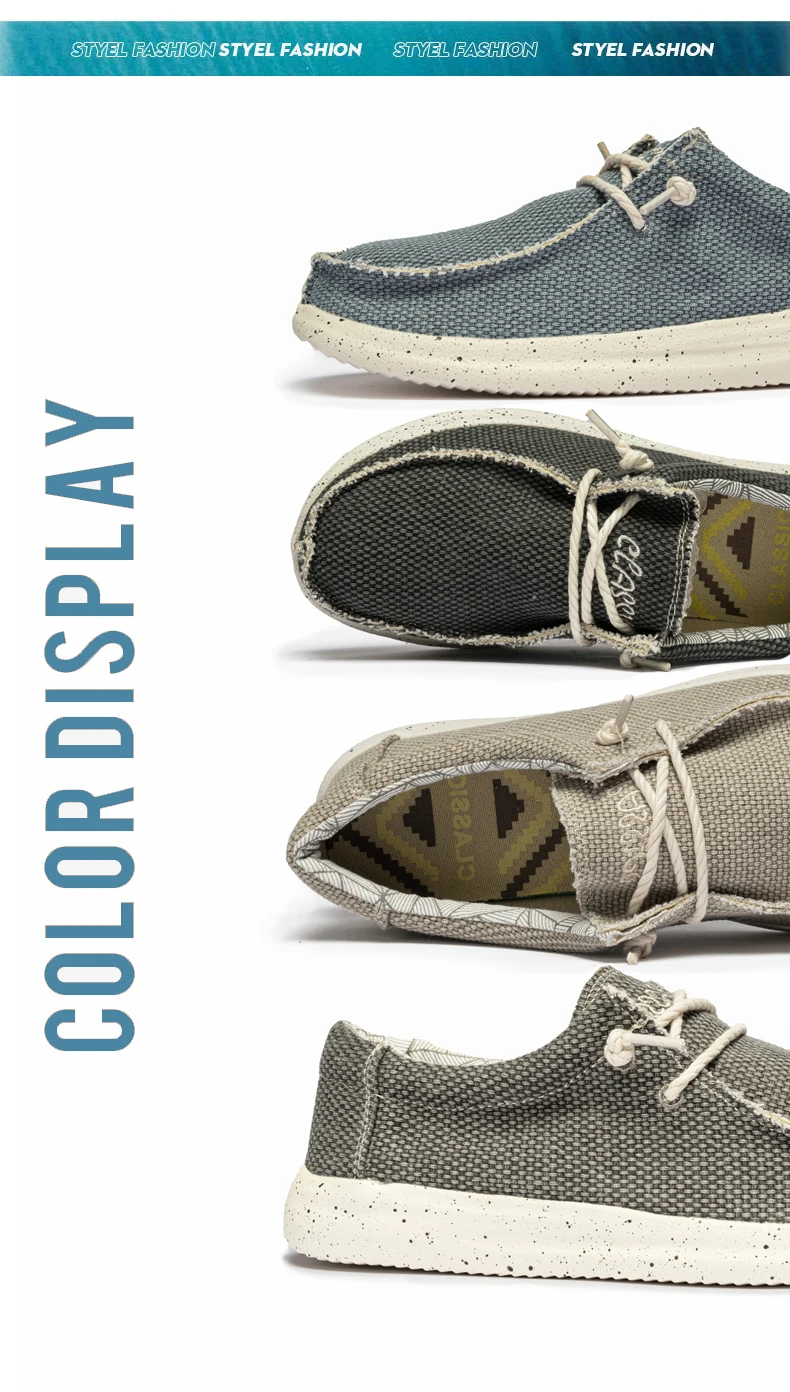 Men's Lightweight Comfortable Casual Canvas Slip-On Loafers with Soft Sole – Great for Walking and Traveling