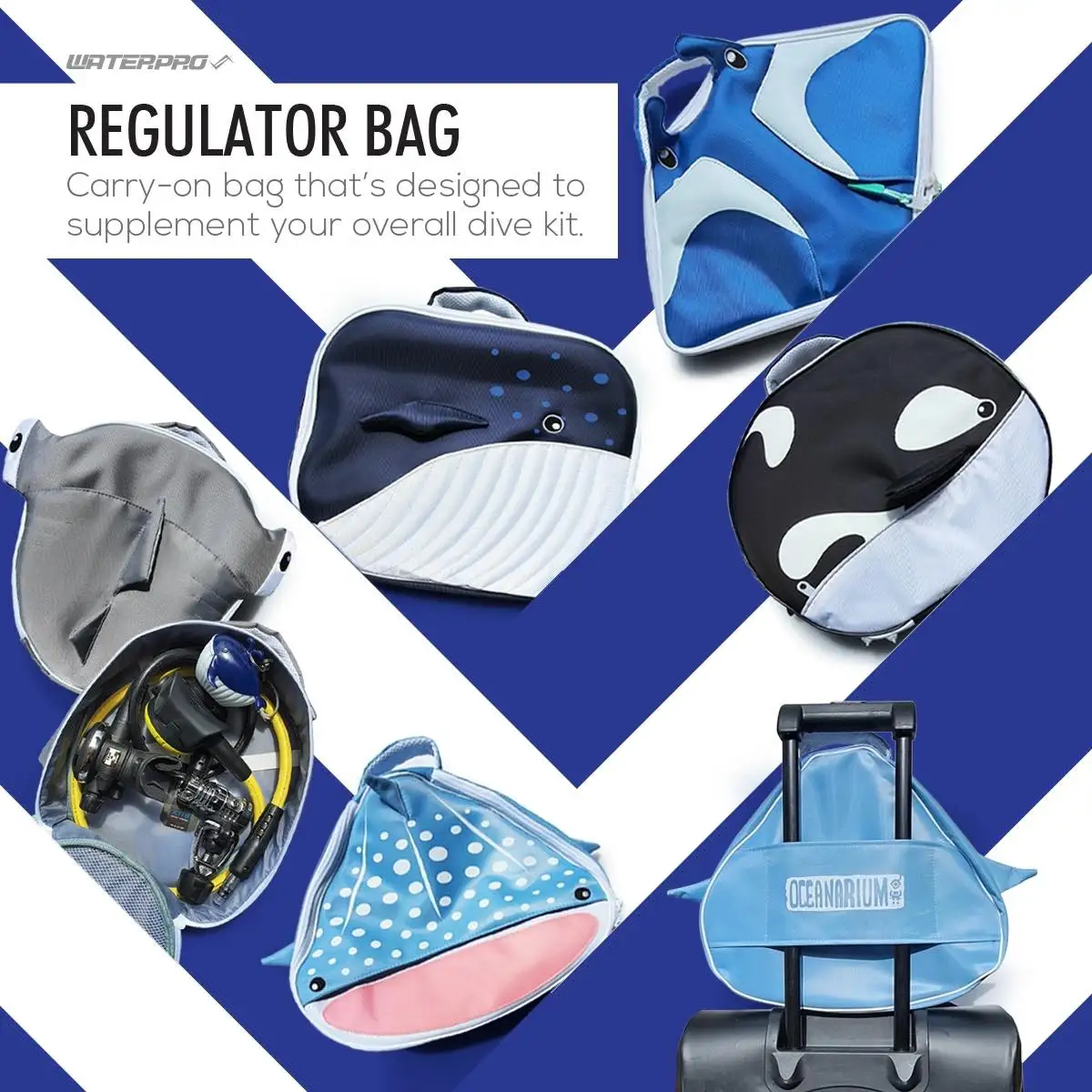 OCEANARIUM Scuba Diving Regulator Gear Bag Design for Water Sports Multi Purpose