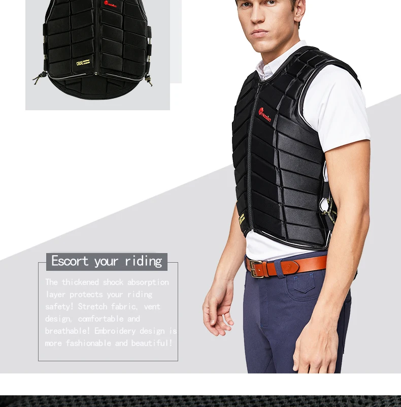 Unisex Adult Women Horse Riding Body Protector Man Equestrian Vest Thicken 1.5cm Equine Armor Riding Horse Protection